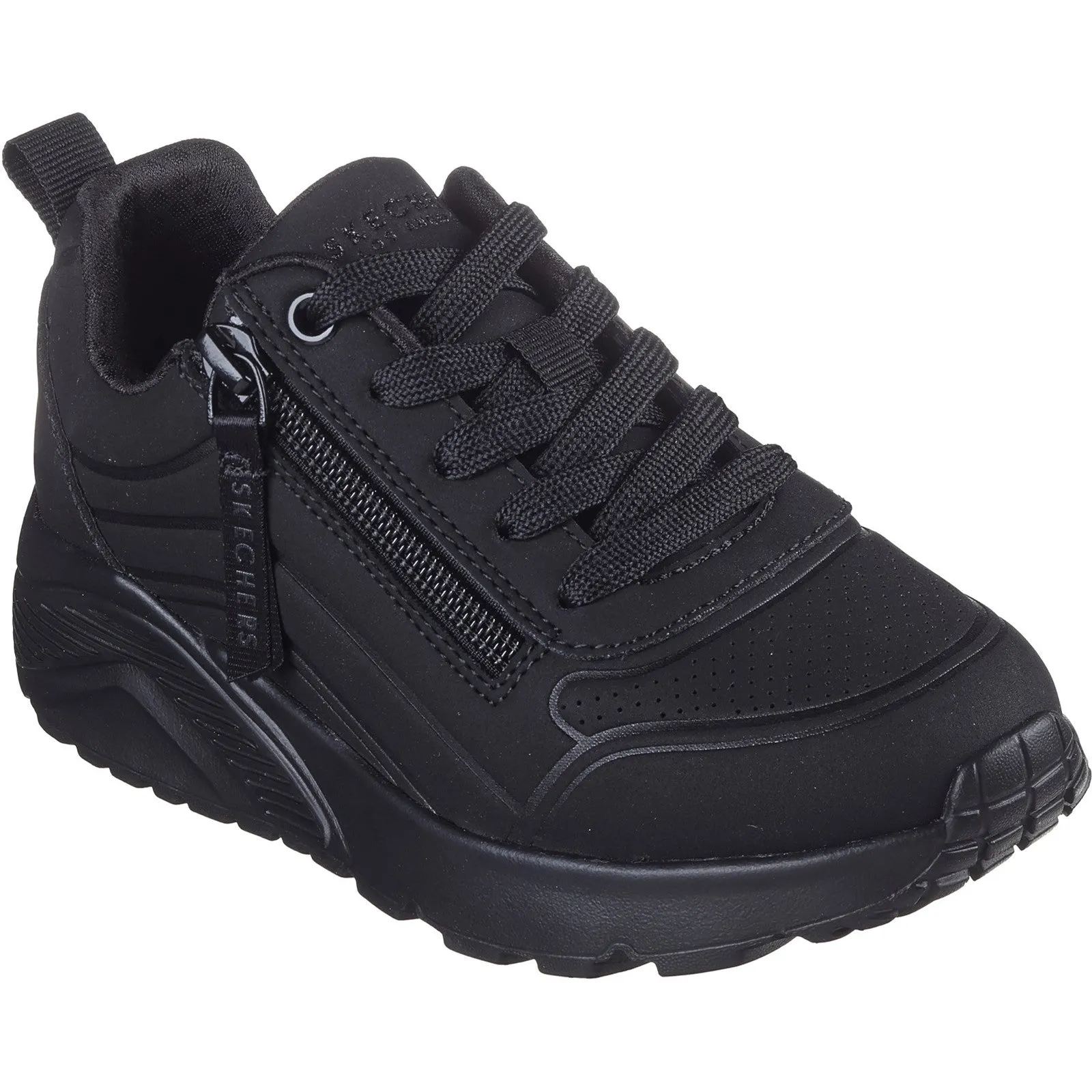 Skechers Kids Uno Lite Easy Zip Trainers - Black