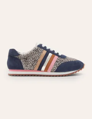 Striped Trainers-Navy/Dalmatian Pony