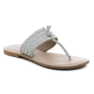 White Weaved Thong Sandal