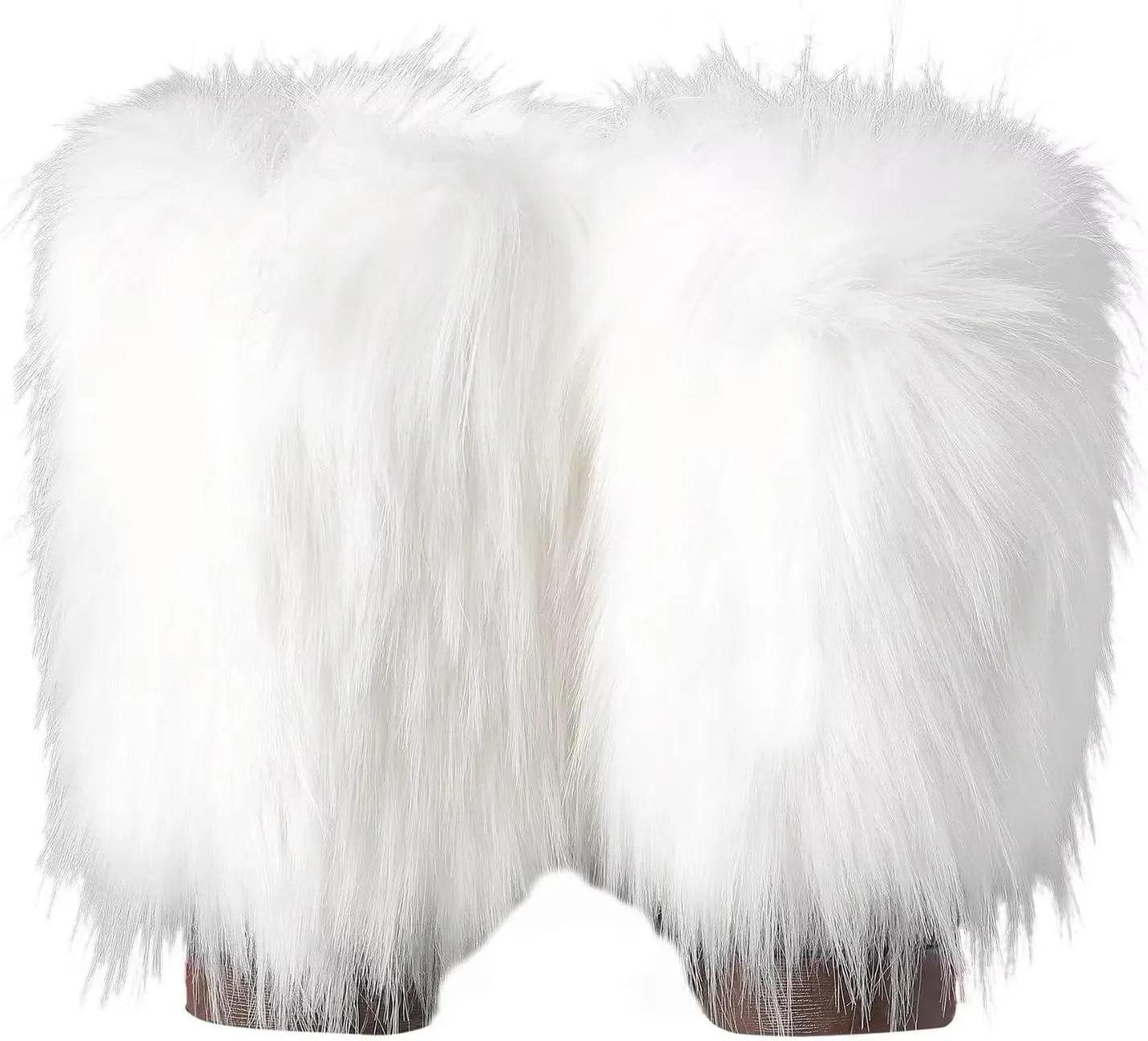 Women's Faux Fur Winter Snow Boot Fuzzy Fluffy Mid-Calf Snow Boots Suede Warm Fur Lined Booties Fashion Boots Suede Flat Ankle Boots Outdoor Indoor